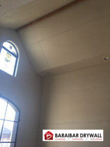 drywall installation high ceiling